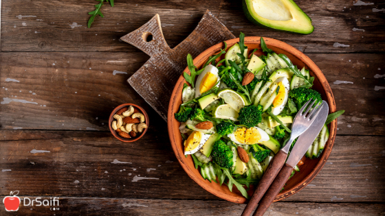 Keto Avocado and Veggie Salad with Roasted Nuts